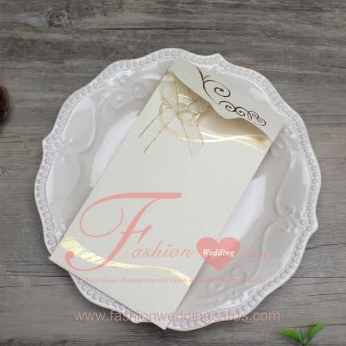 Curve Foiling Pocket Wedding Invitation